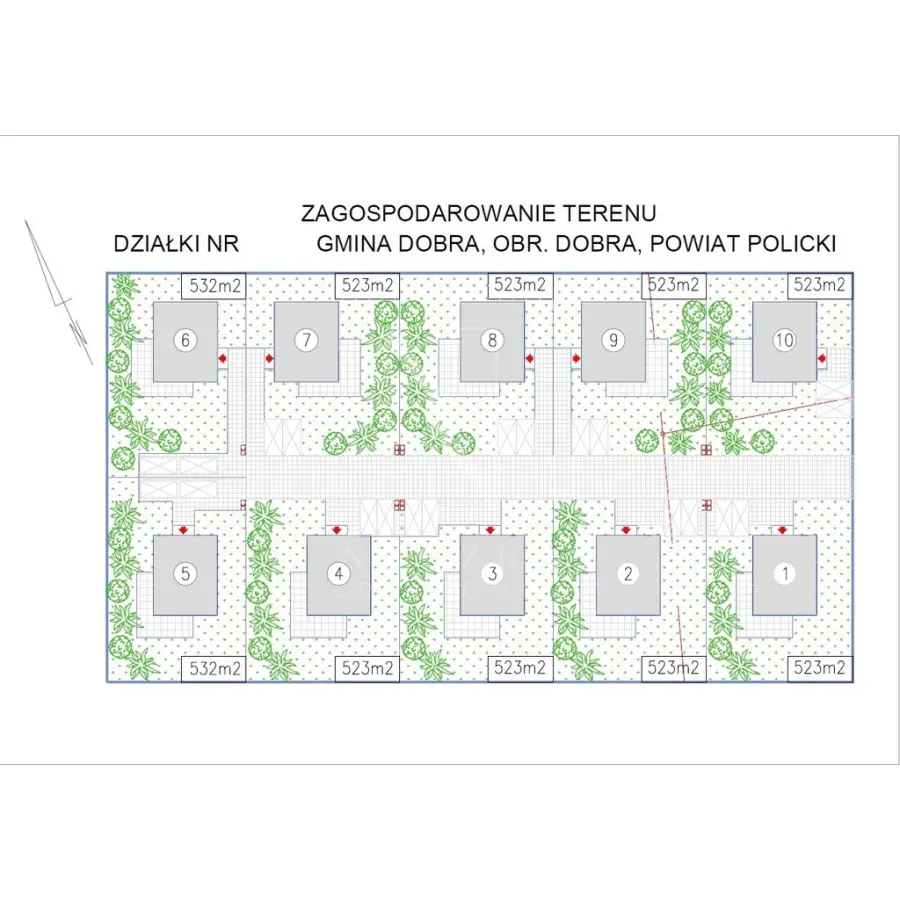 zachodniopomorskie, Policki, Dobra (Szczecińska), Dobra, Graniczna, Działka dla DEWELOPERA pod 10 domów jednorodzinnyc